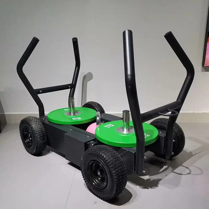 Gym Equipment Tank Sled Wheels Push Pull Plate Loaded Machine Variable Magnetic Tank Car Fitness Tank Power Trainer