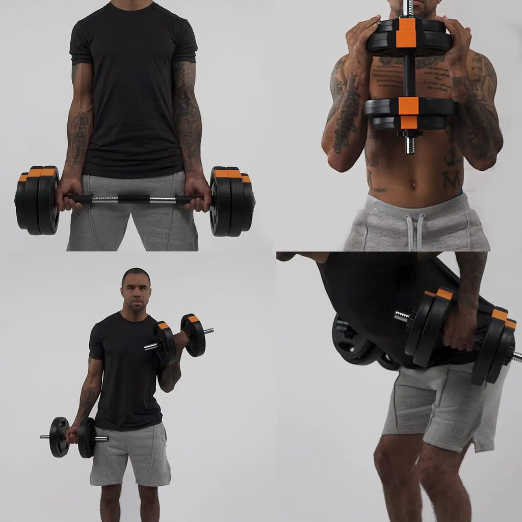 Adjustable 2-in-1 Dumbbell Barbell Set for Home Gym Strength Training, Versatile Fitness Equipment