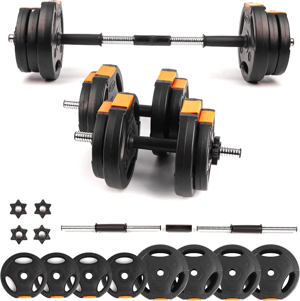 Adjustable 2-in-1 Dumbbell Barbell Set for Home Gym Strength Training, Versatile Fitness Equipment