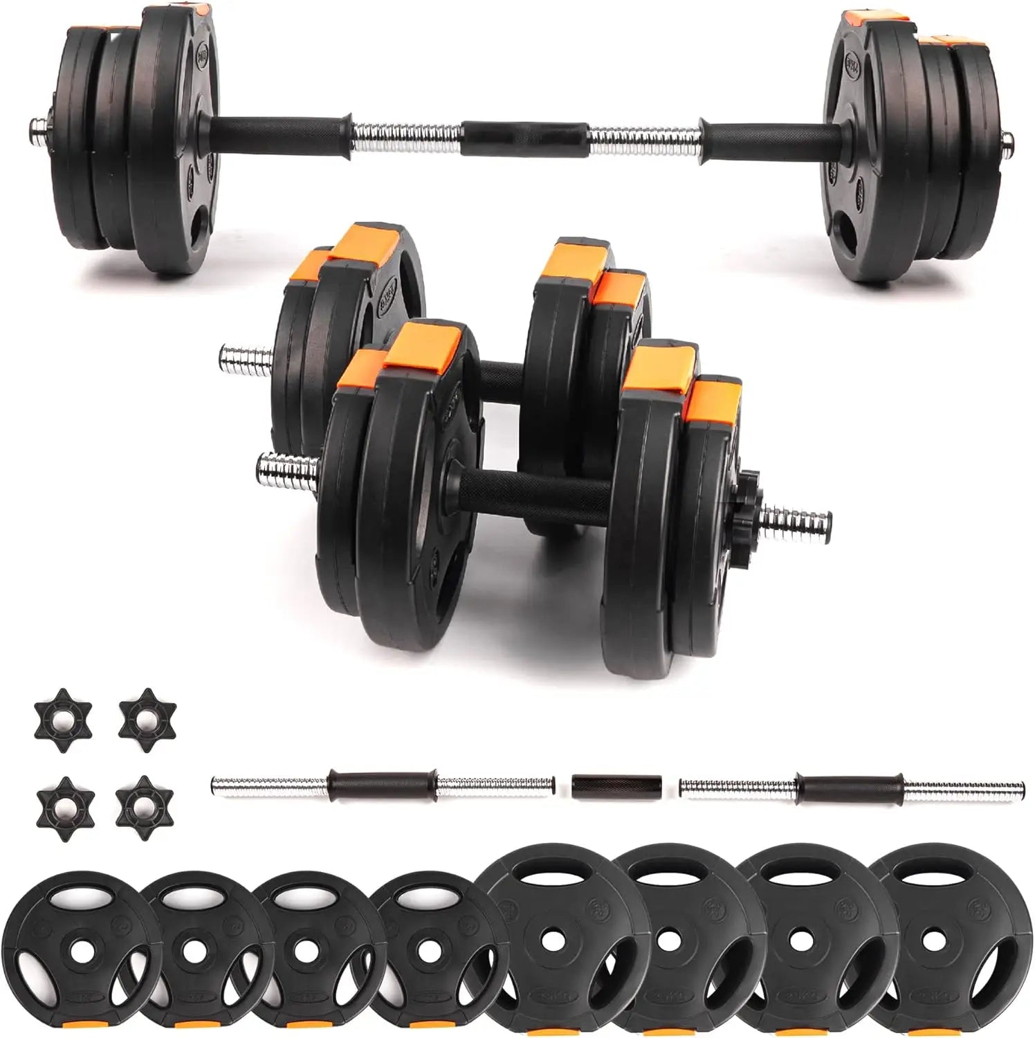 Adjustable 2-in-1 Dumbbell Barbell Set for Home Gym Strength Training, Versatile Fitness Equipment
