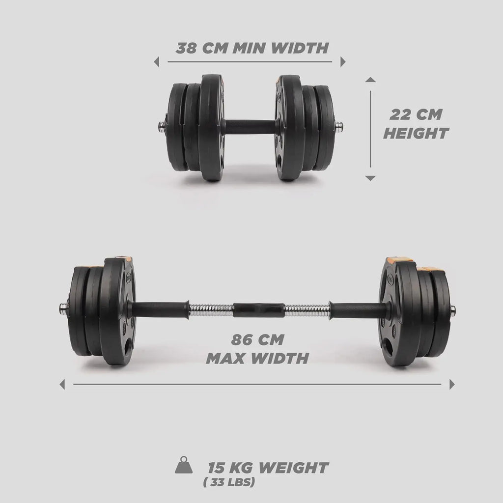 Adjustable 2-in-1 Dumbbell Barbell Set for Home Gym Strength Training, Versatile Fitness Equipment